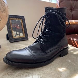 Kenneth Cole | Black Leather Combat Boots | 10.5